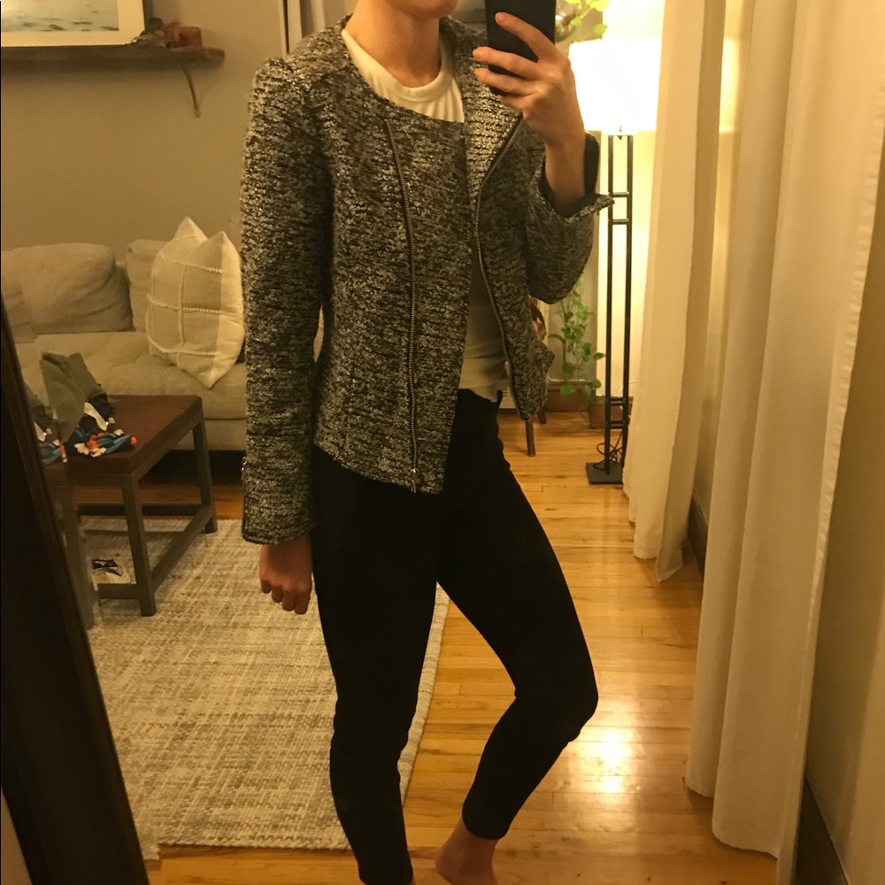 H&M cropped Moto blazer